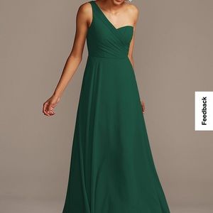 David’s Bridal Style # F20062 Juniper One-Shoulder Full Skirt Bridesmaid Dress